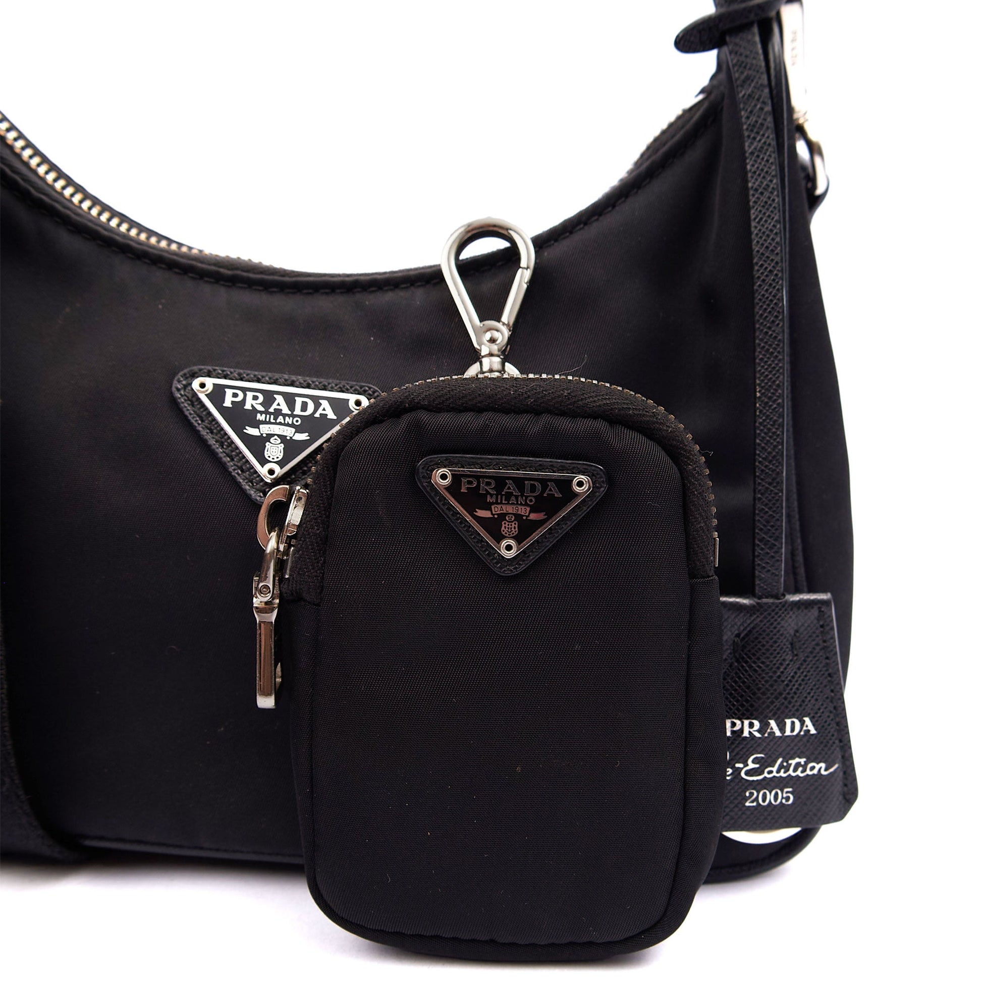 Prada Cross Body Re-Edition 2005 Re-Nylon Bag in Black, Nylon — Alternate View 14
