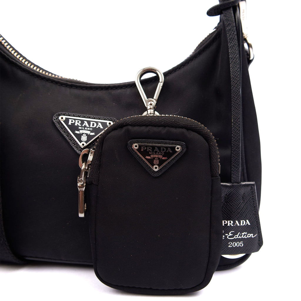 Prada Cross Body Re-Edition 2005 Re-Nylon Bag in Black, Nylon — Alternate View 22