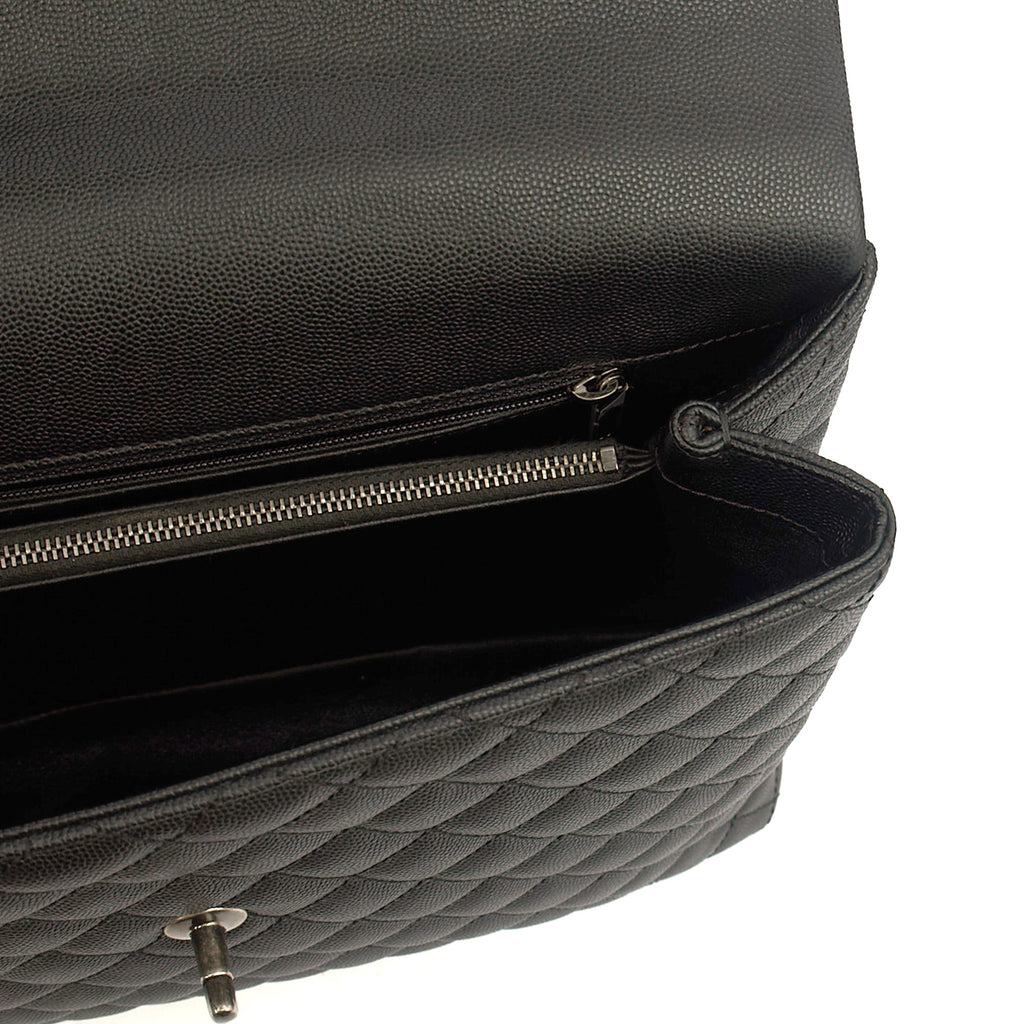 Chanel Tote Coco Top Handle in Black, Caviar Leather — Alternate View 10