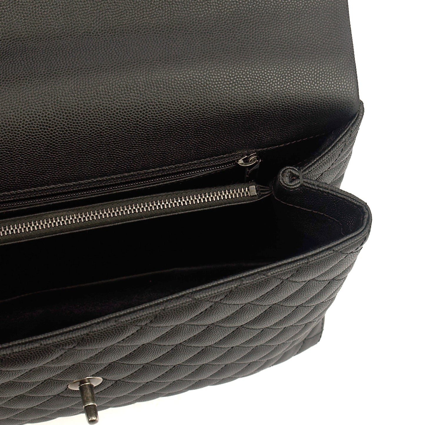 Chanel Tote Coco Top Handle in Black, Caviar Leather — Alternate View 10