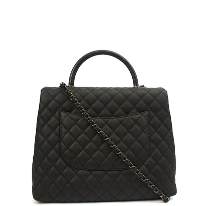 Chanel Tote Coco Top Handle in Black, Caviar Leather — Alternate View 23