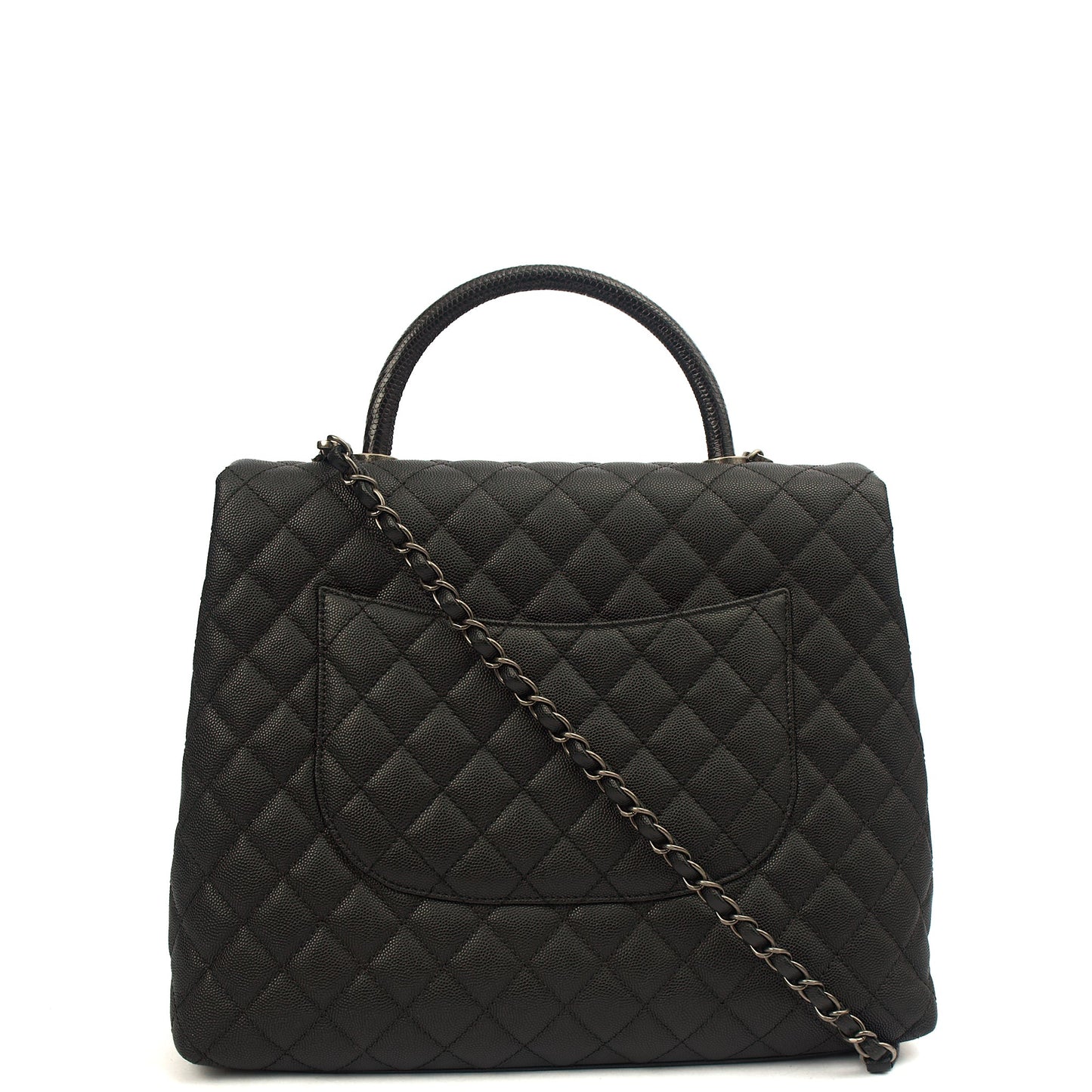 Chanel Tote Coco Top Handle in Black, Caviar Leather — Alternate View 13