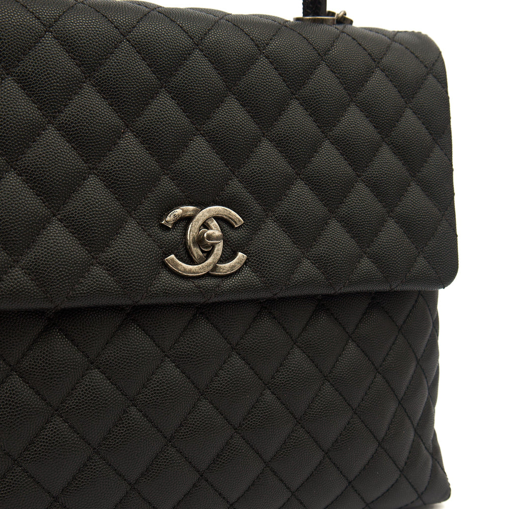Chanel Tote Coco Top Handle in Black, Caviar Leather — Alternate View 26