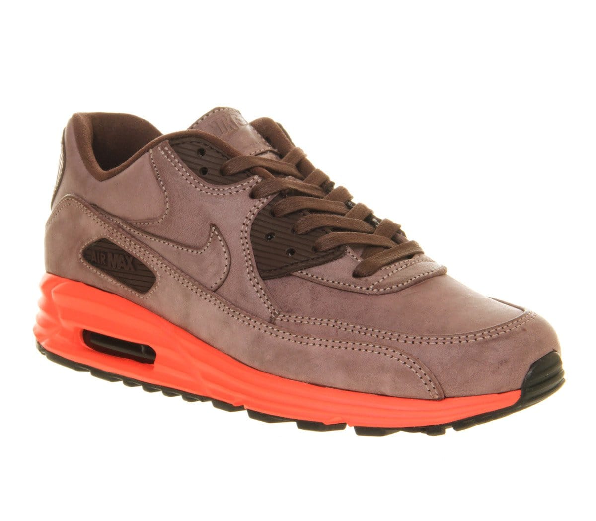 Nike Air Max Lunar 90 Prm Mahogany Bright Crimson QS — UK 3 | EU 35.5 | US 3.5 — Top View
