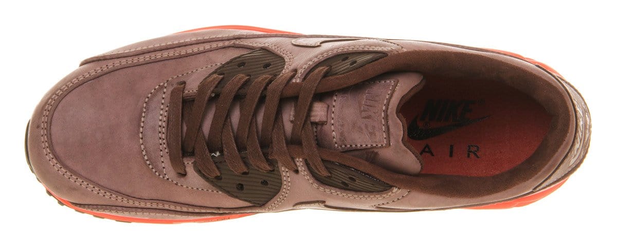 Nike Air Max Lunar 90 Prm Mahogany Bright Crimson QS — UK 3 | EU 35.5 | US 3.5 — Back View