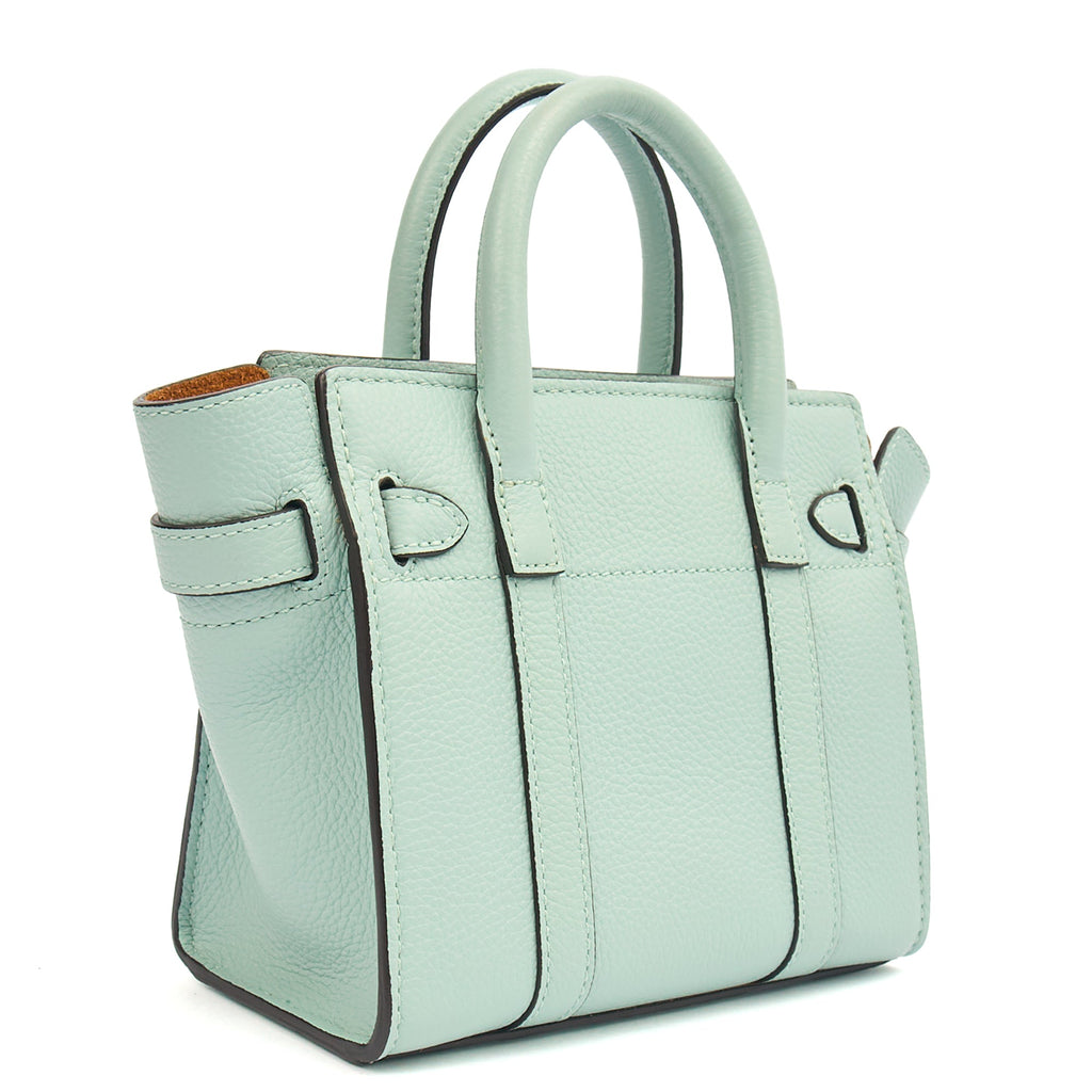 Mulberry Mini Bag Zipped Bayswater - Micro in Blue, Leather — Side View