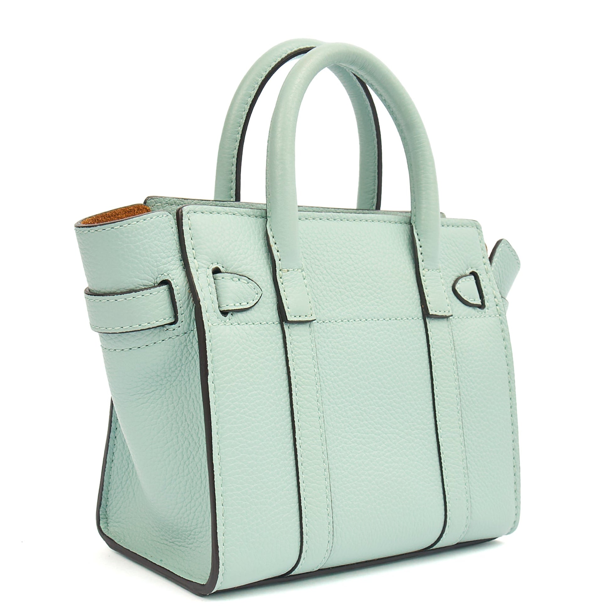 Mulberry Mini Bag Zipped Bayswater - Micro in Blue, Leather — Side View