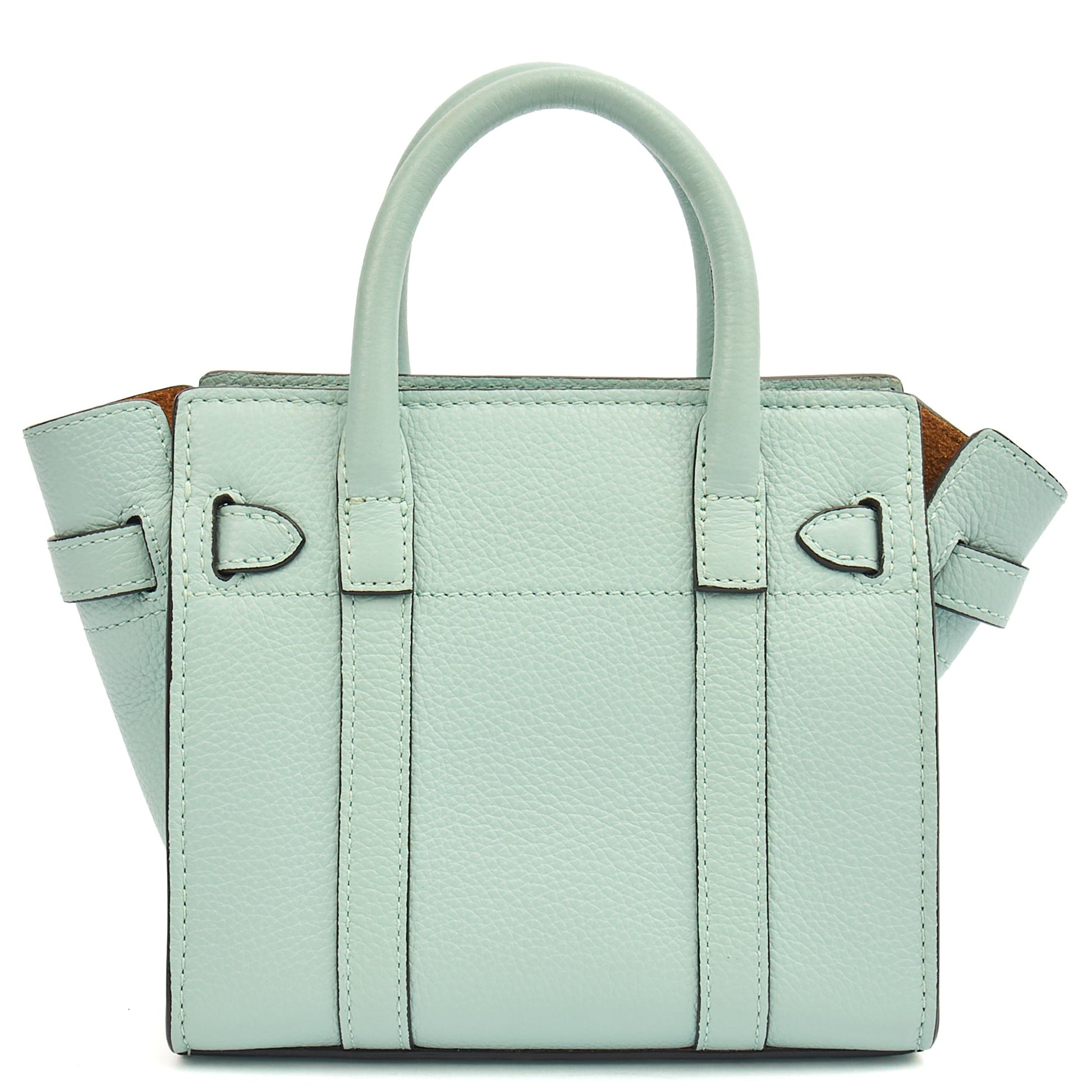 Mulberry Mini Bag Zipped Bayswater - Micro in Blue, Leather — Back View