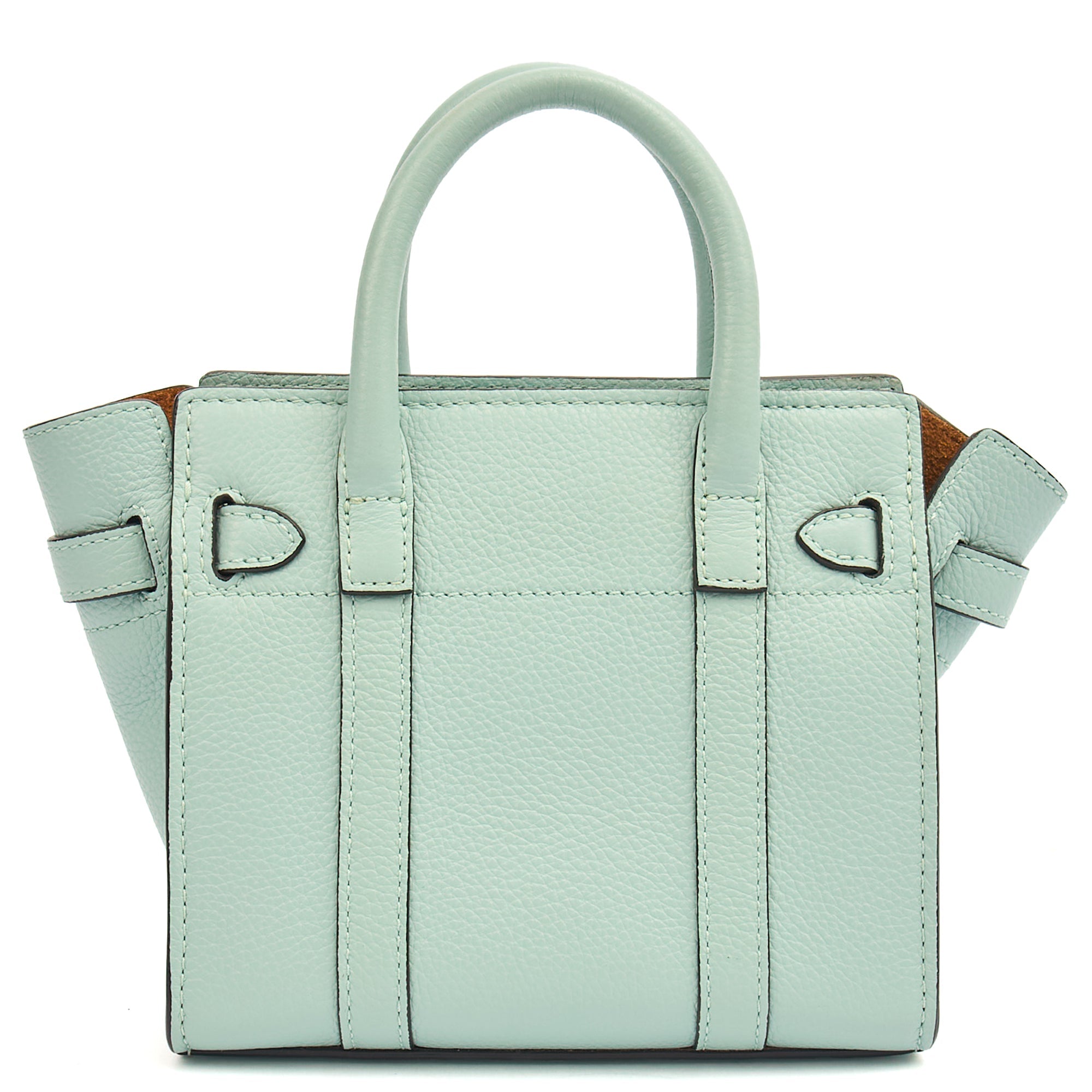 Mulberry Mini Bag Zipped Bayswater - Micro in Blue, Leather — Back View