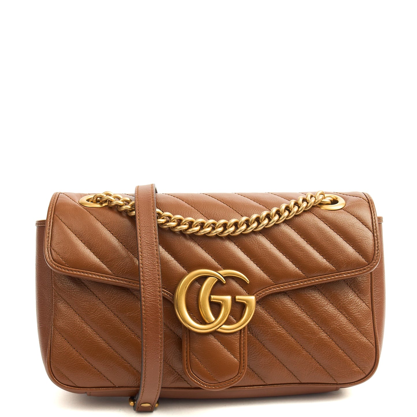 Gucci Shoulder Bag Marmont Shoulder Flap Bag - Medium in Brown, Leather — Alternate View 8