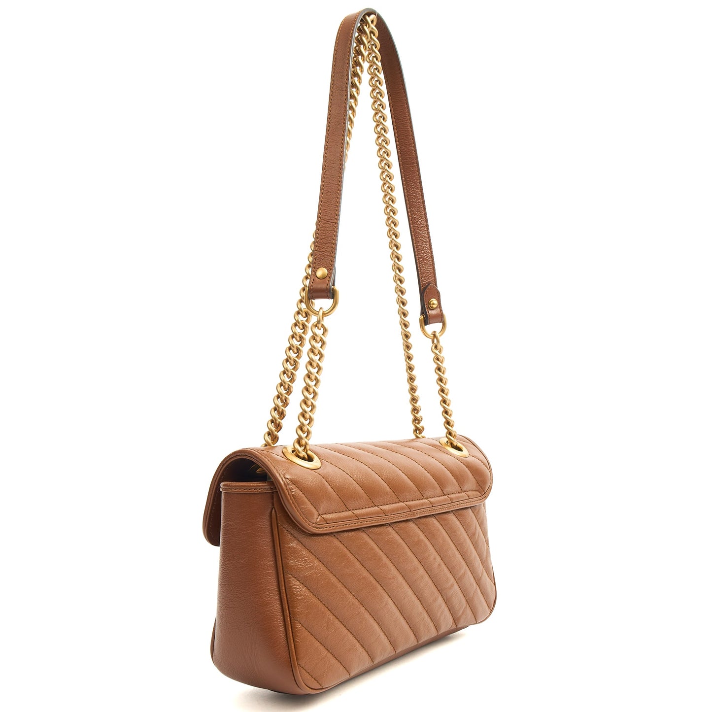 Gucci Shoulder Bag Marmont Shoulder Flap Bag - Medium in Brown, Leather — Alternate View 10