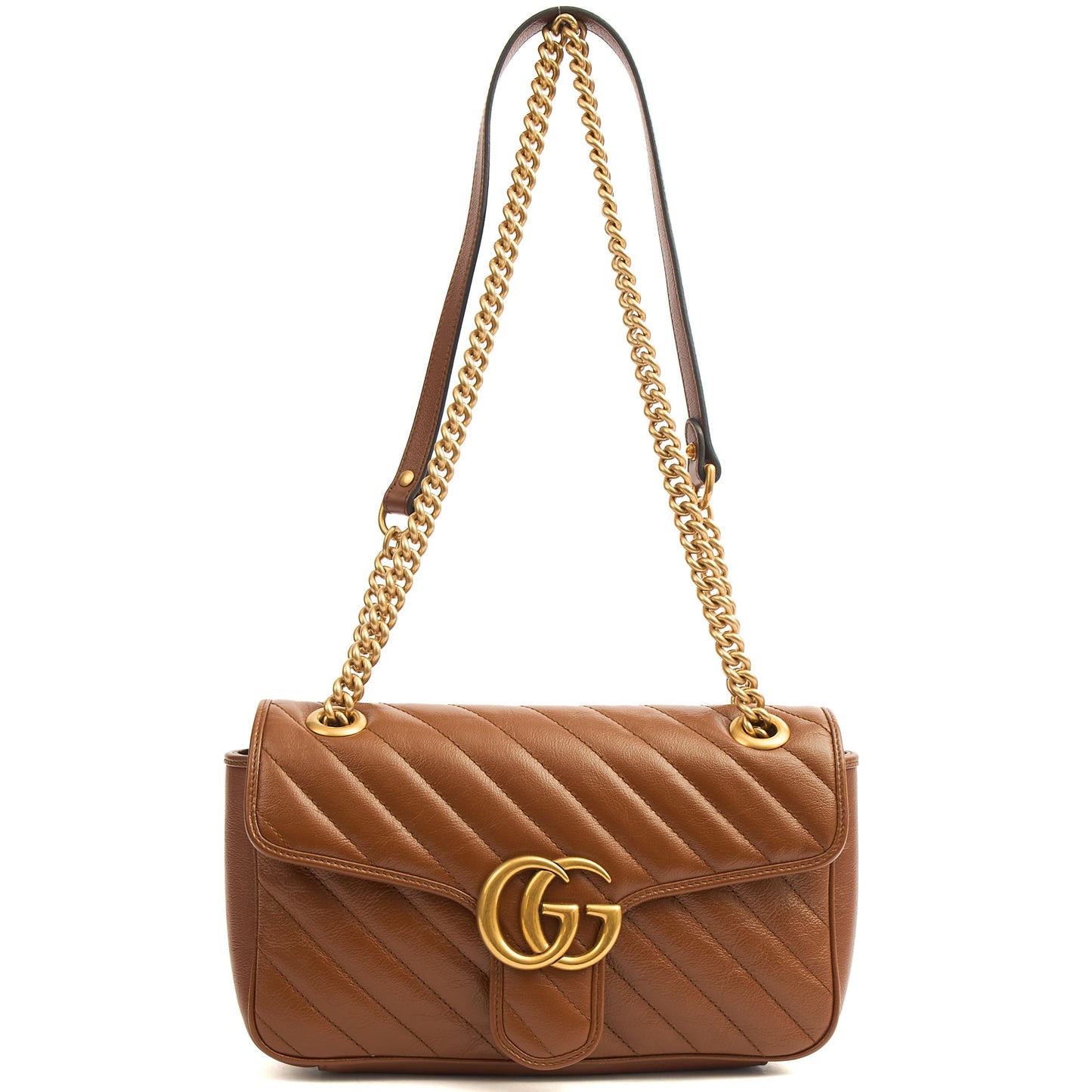 Gucci Shoulder Bag Marmont Shoulder Flap Bag - Medium in Brown, Leather — Alternate View 9