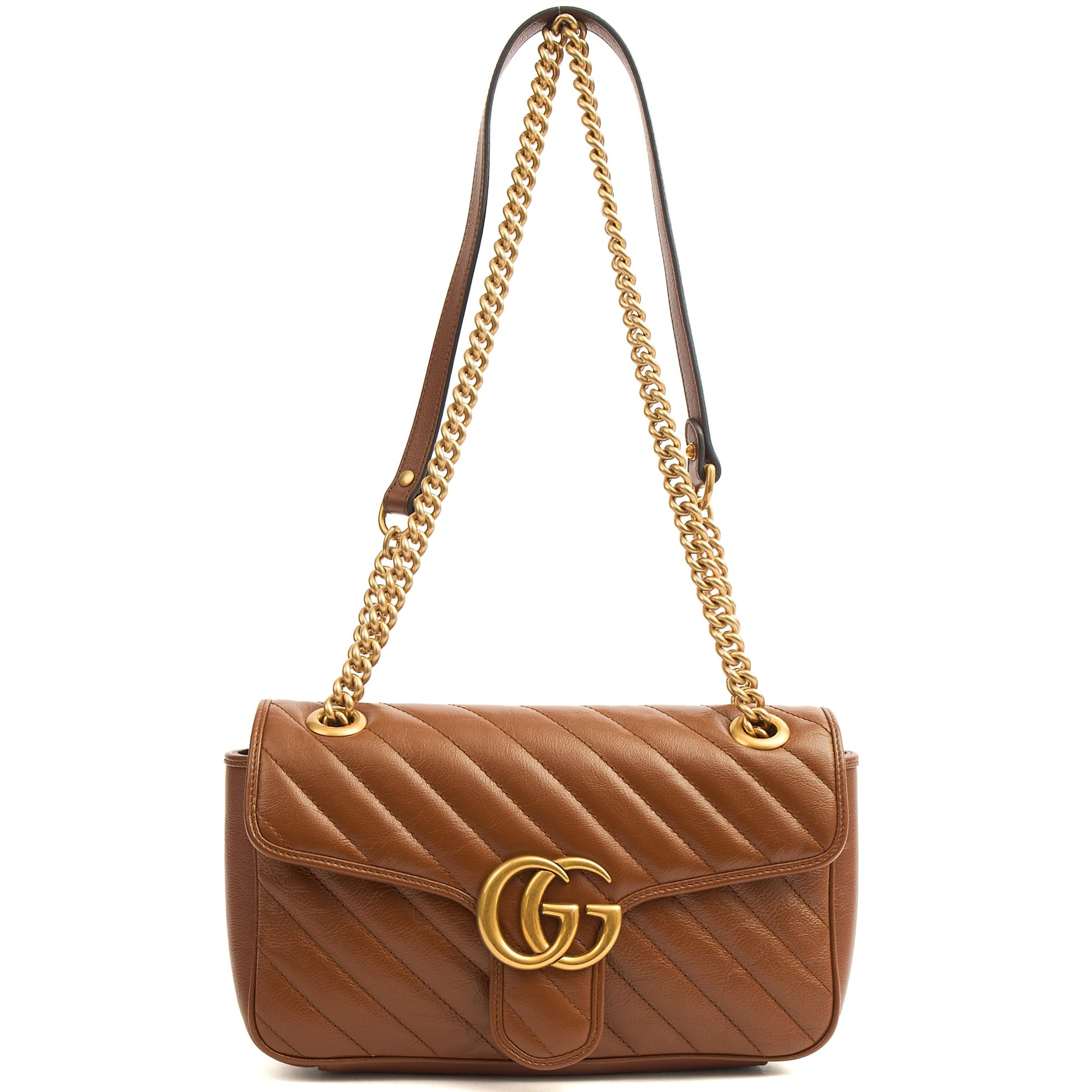 Gucci Shoulder Bag Marmont Shoulder Flap Bag - Medium in Brown, Leather — Alternate View 9