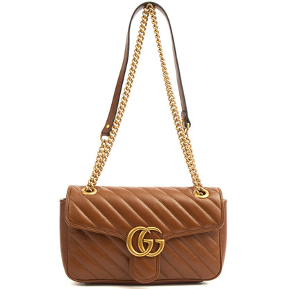 Gucci Shoulder Bag Marmont Shoulder Flap Bag - Medium in Brown, Leather — Alternate View 9