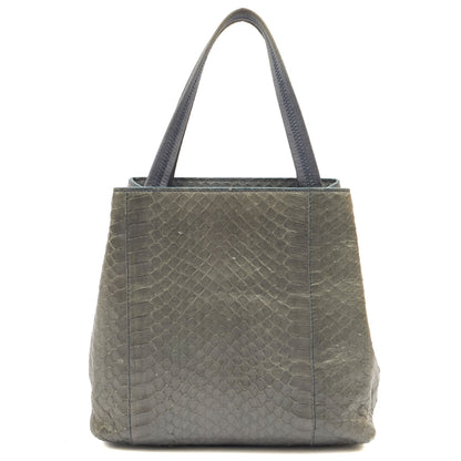 Prada Mini Bag Tote in Grey, Python Leather — Back View
