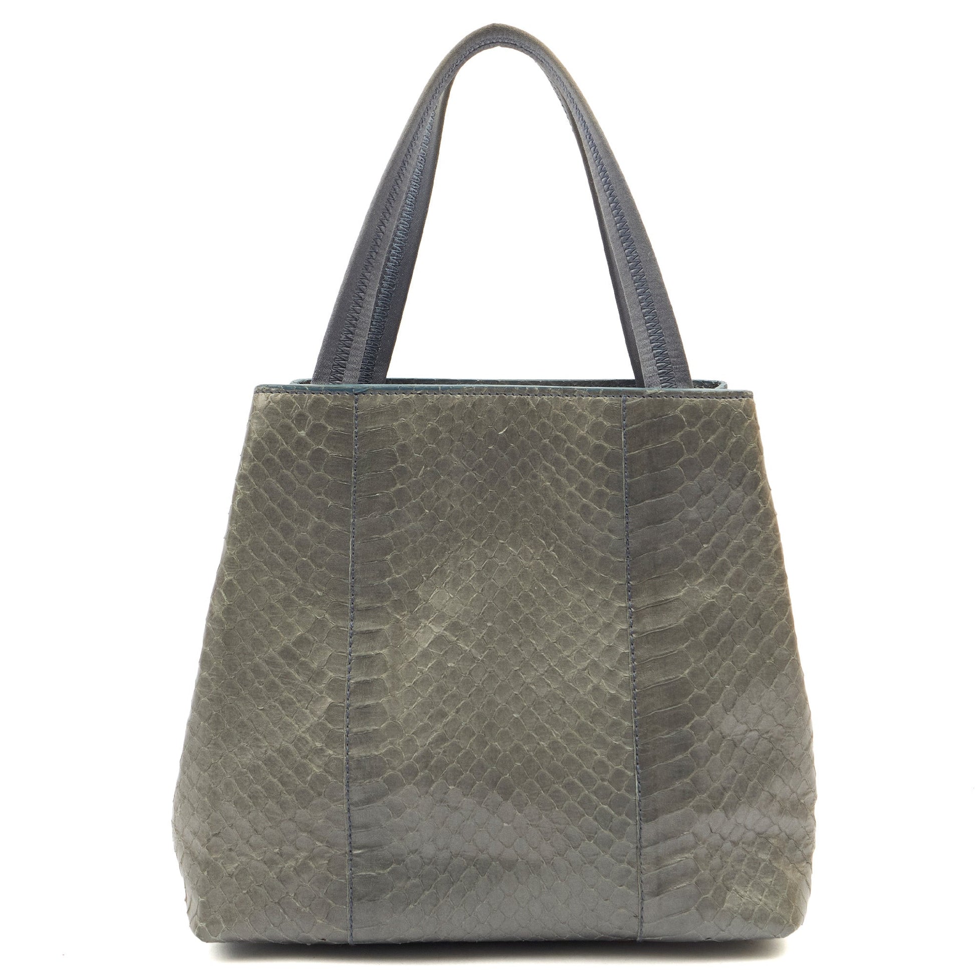 Prada Mini Bag Tote in Grey, Python Leather — Front View