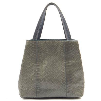 Prada Mini Bag Tote in Grey, Python Leather — Front View