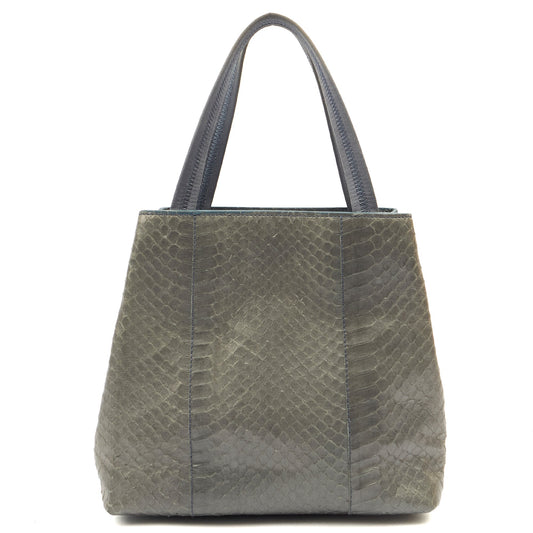 Prada Mini Bag Tote in Grey, Python Leather — Front View