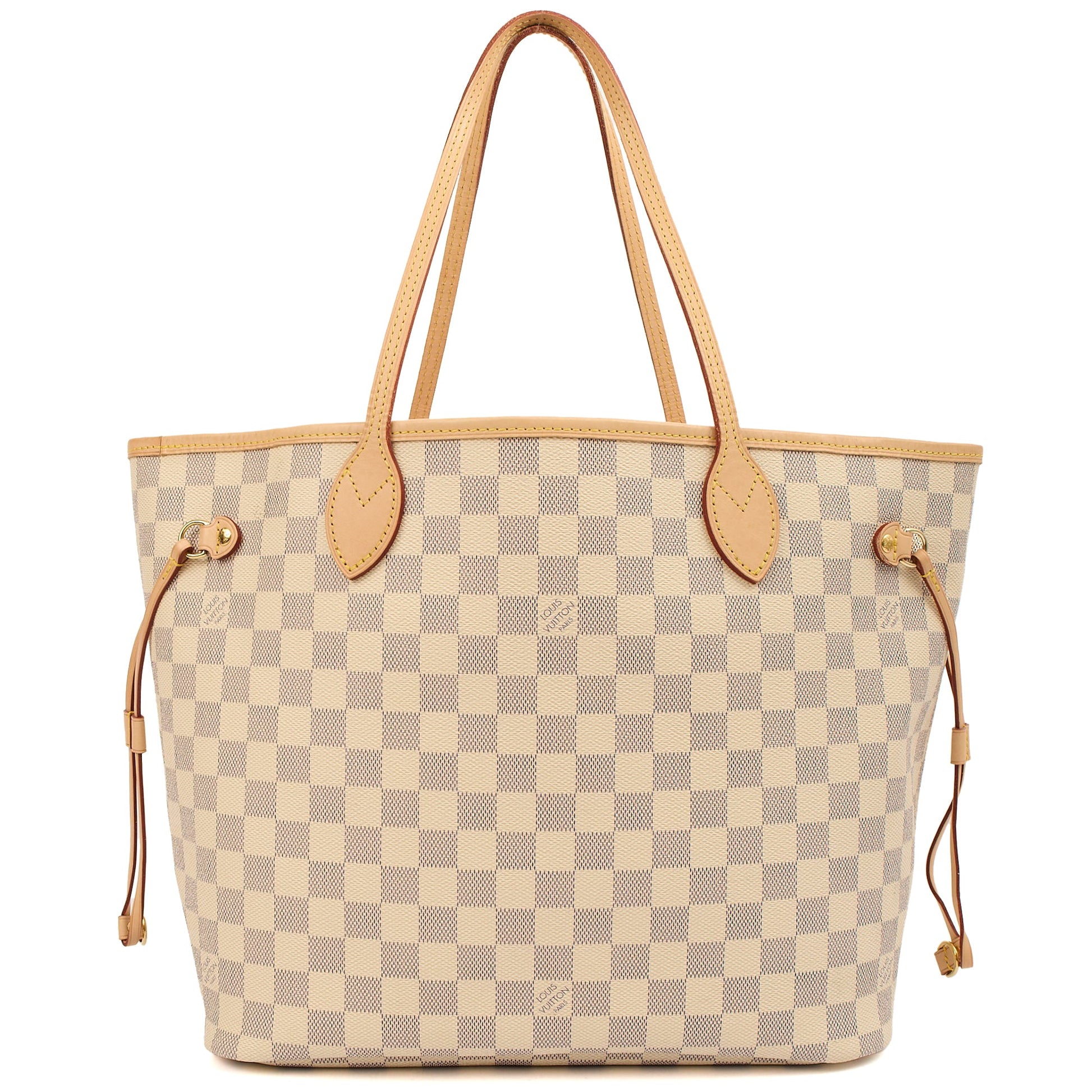 Louis Vuitton Tote Neverfull MM in Damier Azur, Canvas — Top View