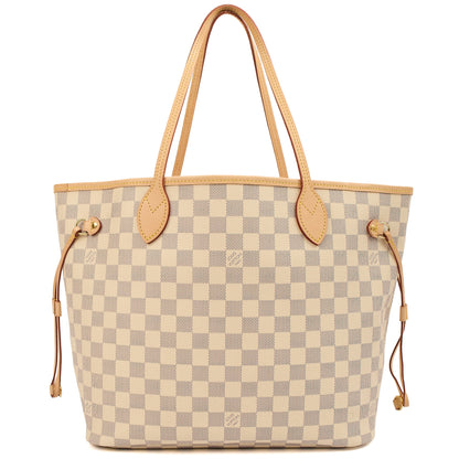 Louis Vuitton Tote Neverfull MM in Damier Azur, Canvas — Top View