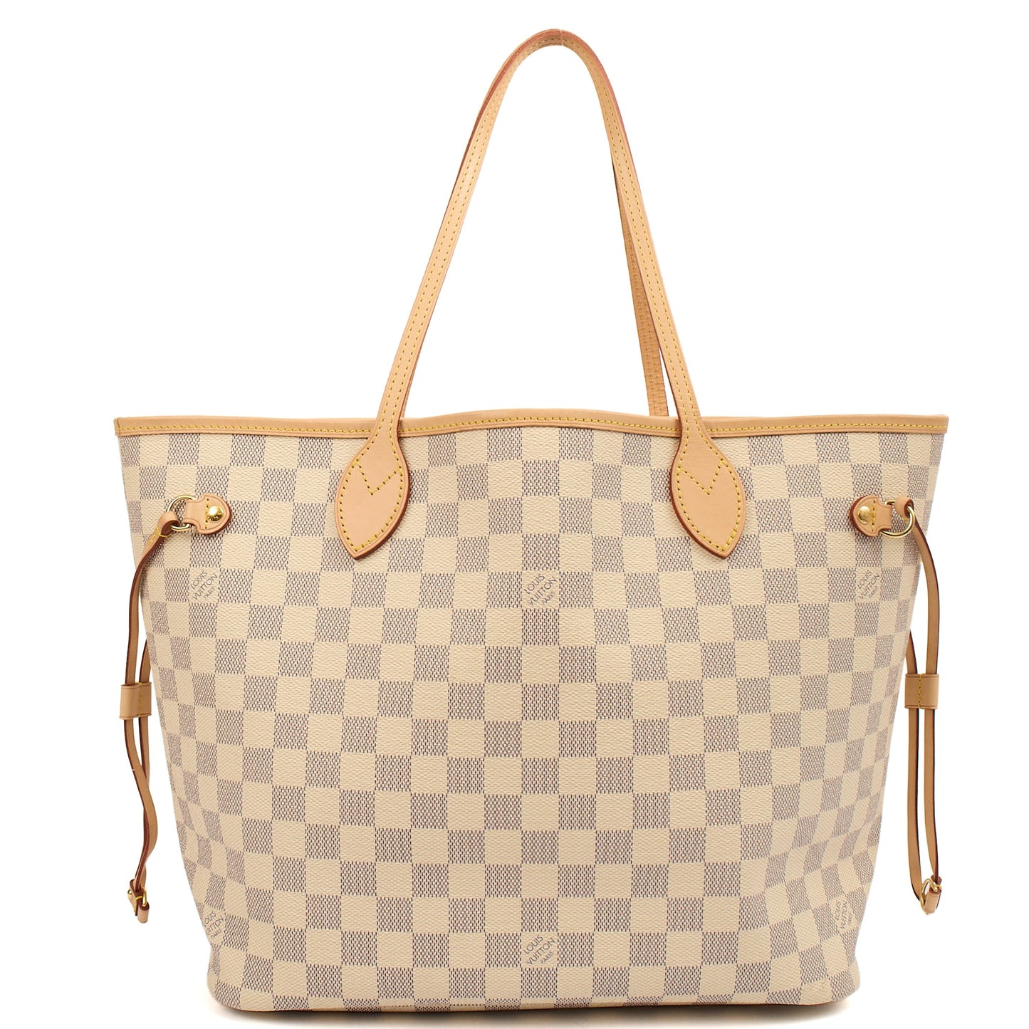 Louis Vuitton Tote Neverfull MM in Damier Azur, Canvas — Front View