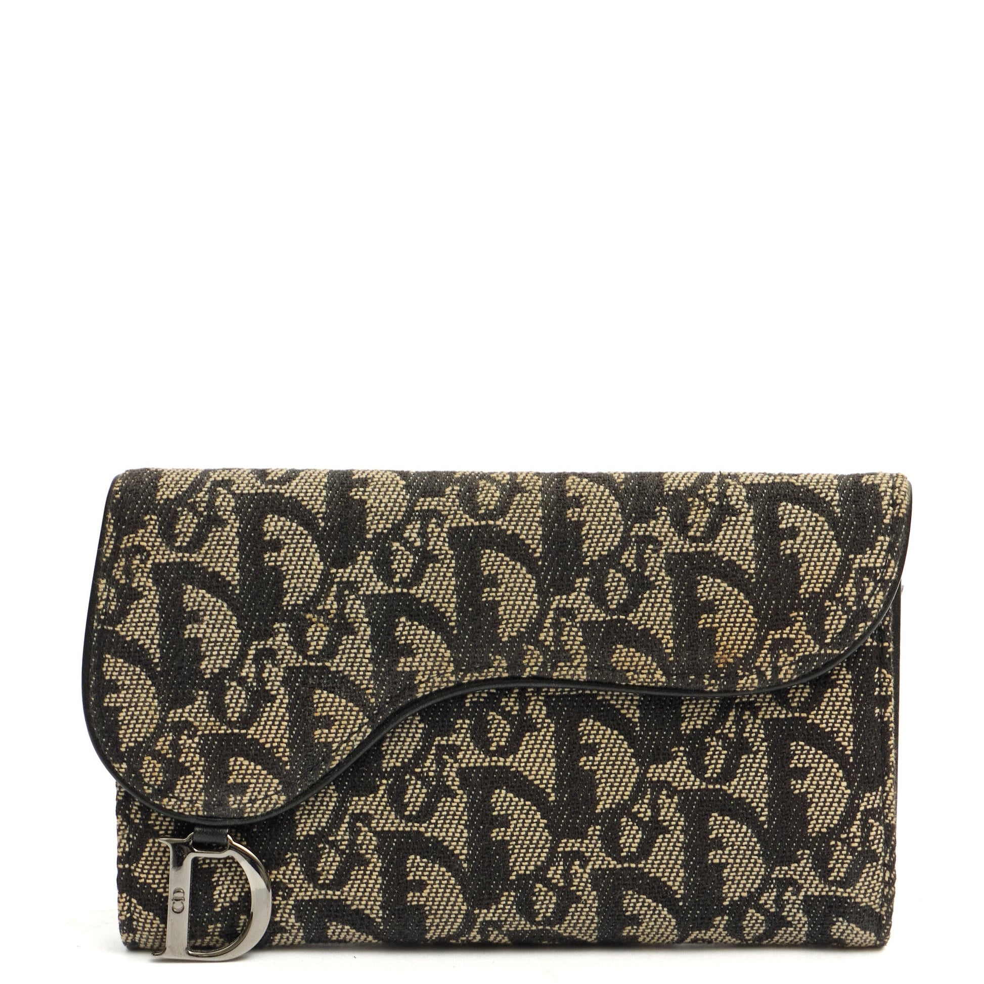 Christian Dior Wallet Saddle Coin Purse in Blue, Dior Oblique Embroidery — Alternate View 13