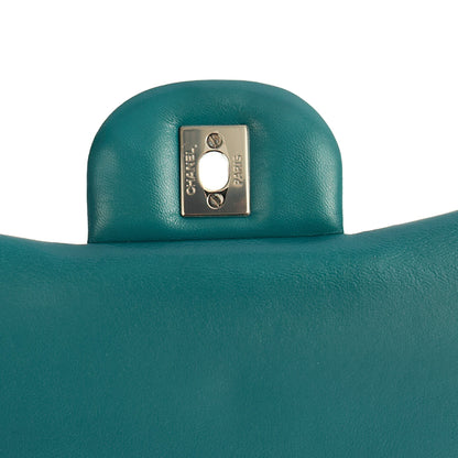 Chanel Shoulder Bag Classic Double Flap - Large in Blue, Lambskin Leather — Alternate View 9