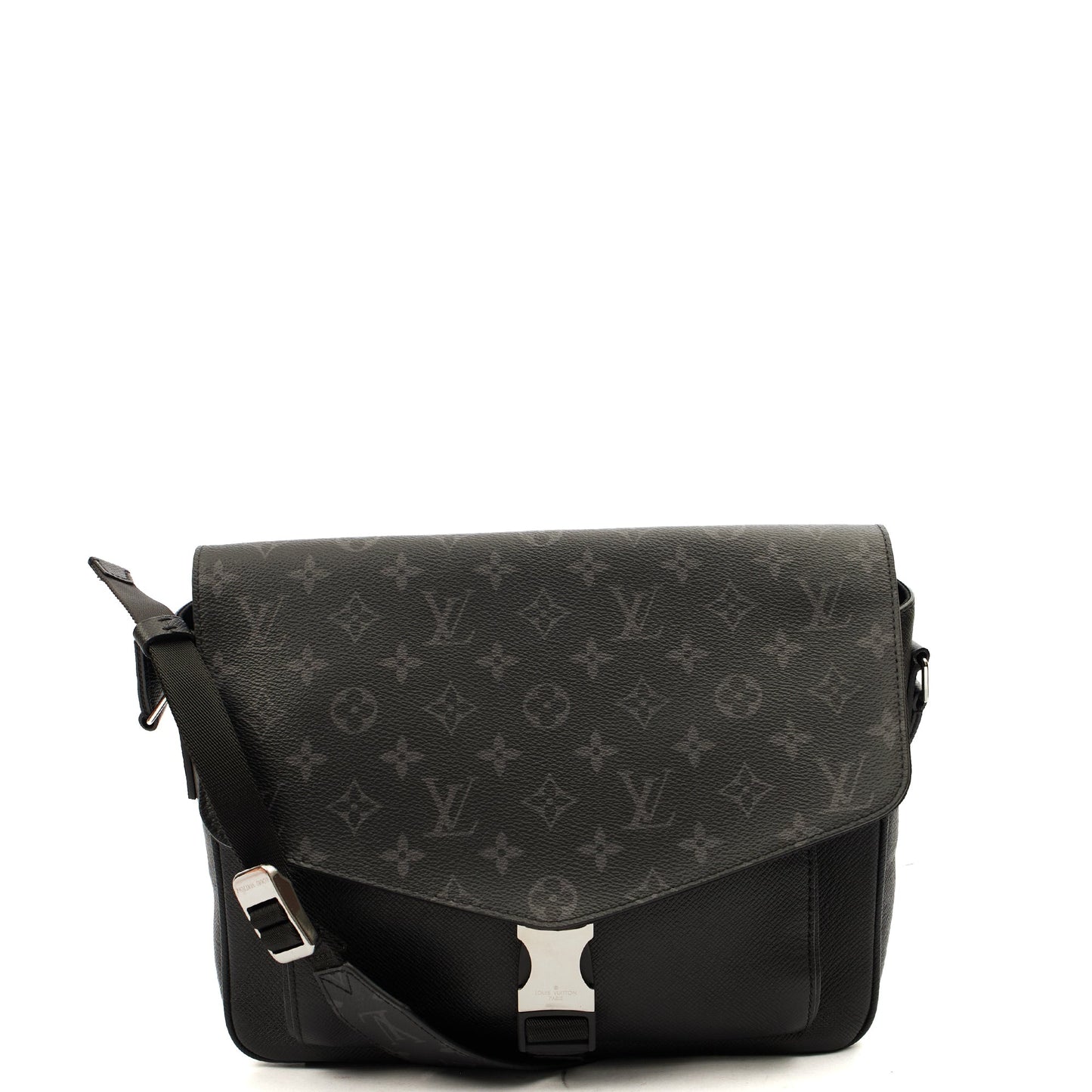 Louis Vuitton Satchel Outdoor Messenger in Monogram Eclipse, Canvas — Front View