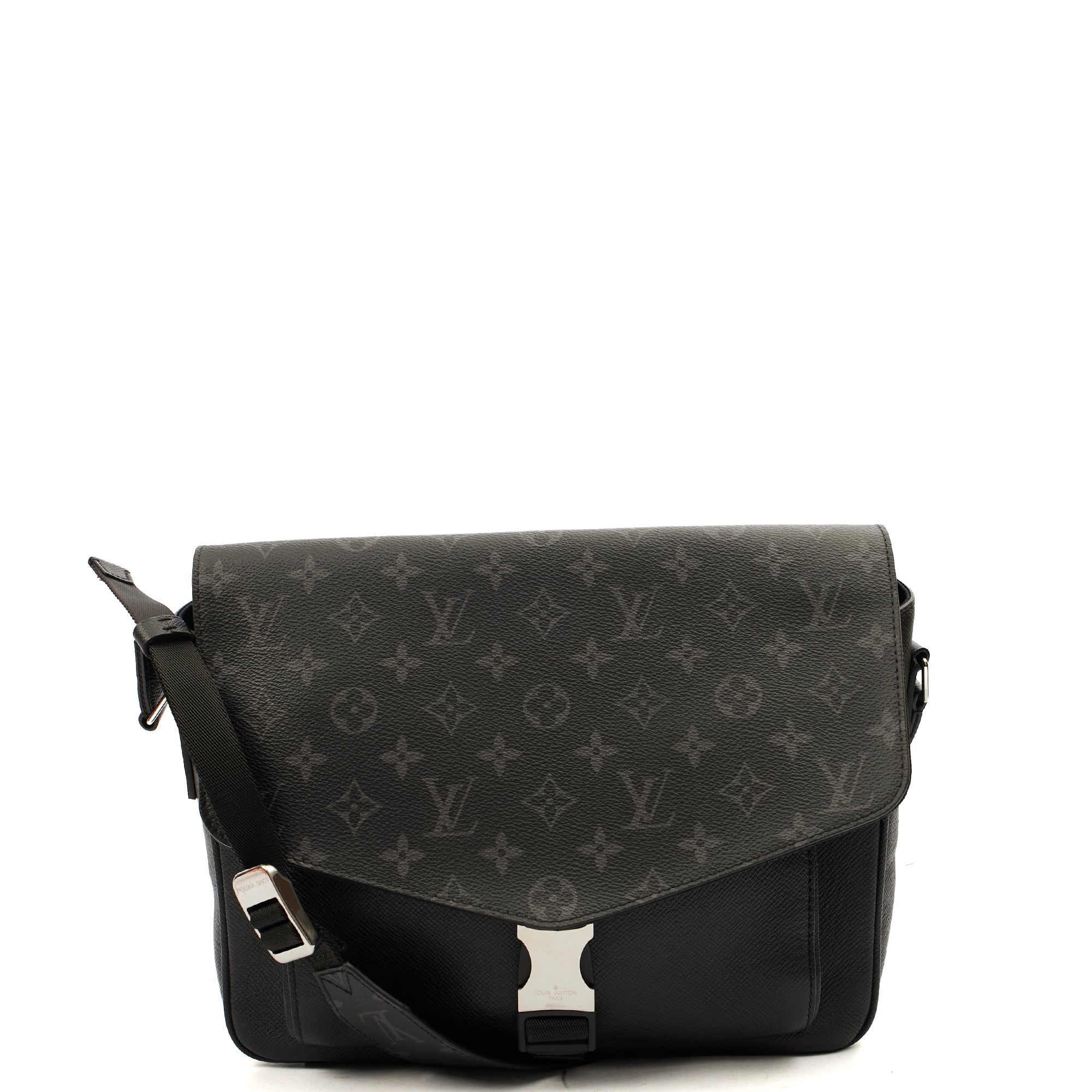 Louis Vuitton Satchel Outdoor Messenger in Monogram Eclipse, Canvas — Front View