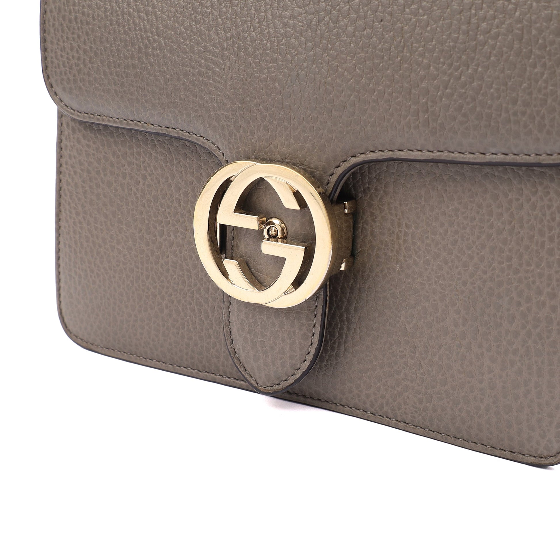 Gucci Cross Body Dollar Interlocking GG Bag - Small in Grey, Leather — Alternate View 18