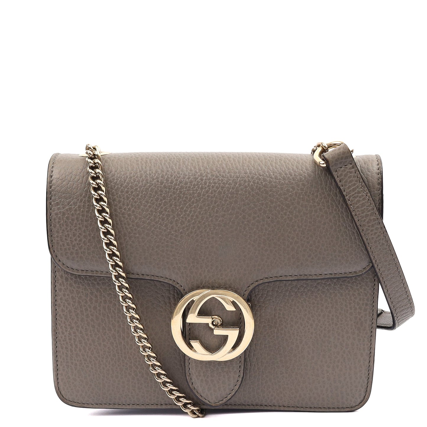 Gucci Cross Body Dollar Interlocking GG Bag - Small in Grey, Leather — Alternate View 7