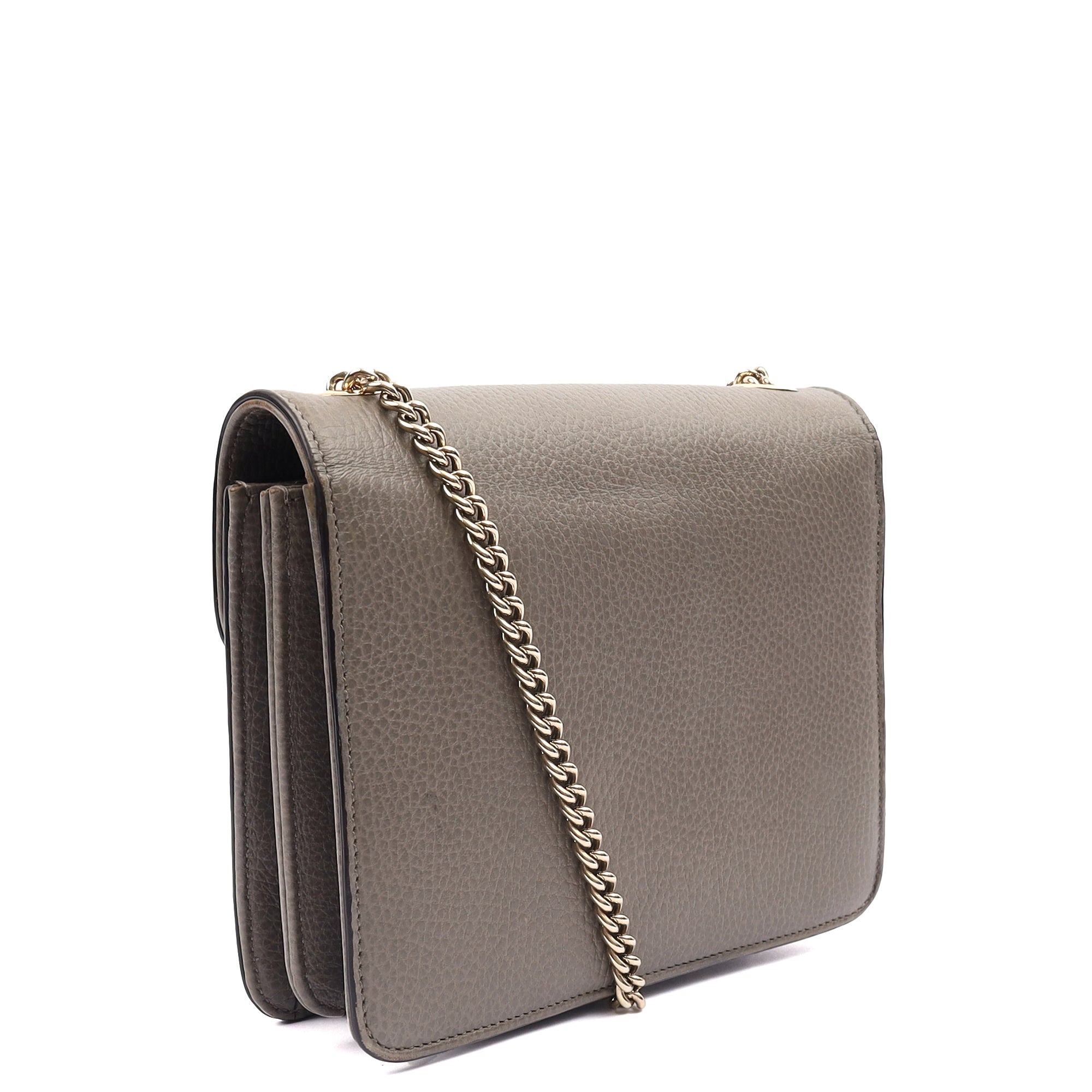 Gucci Cross Body Dollar Interlocking GG Bag - Small in Grey, Leather — Alternate View 8