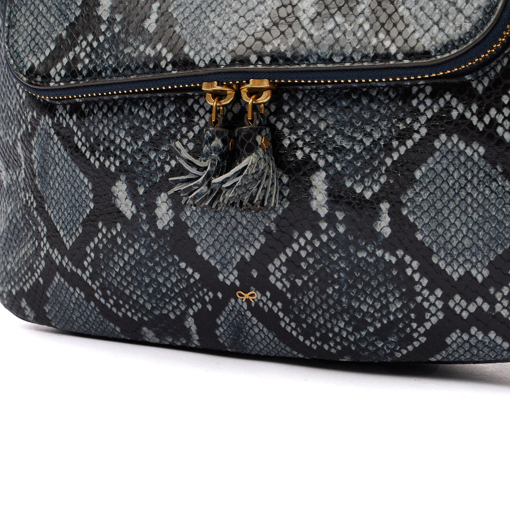 Anya Hindmarch Tote Shoulder Bag in Blue, Exotic Effect Leather — Lifestyle View