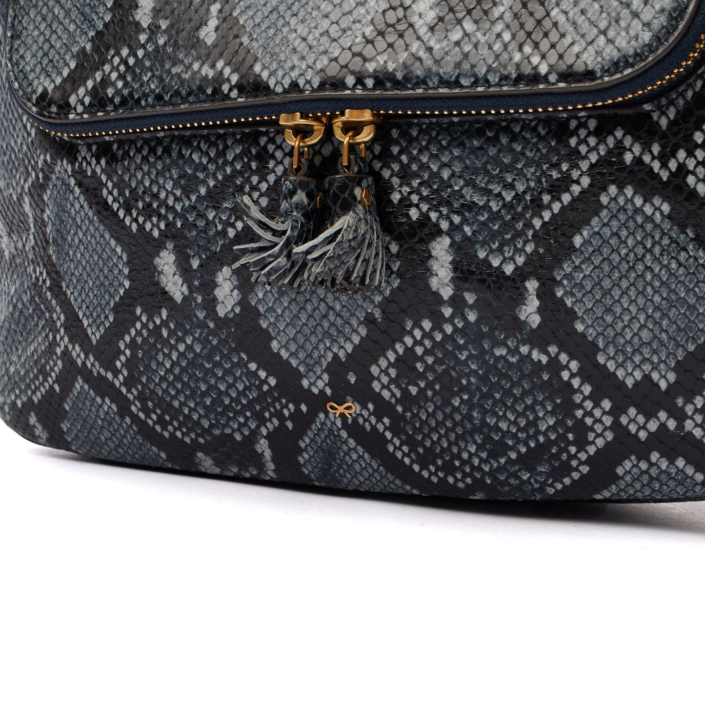 Anya Hindmarch Tote Shoulder Bag in Blue, Exotic Effect Leather — Alternate View 12