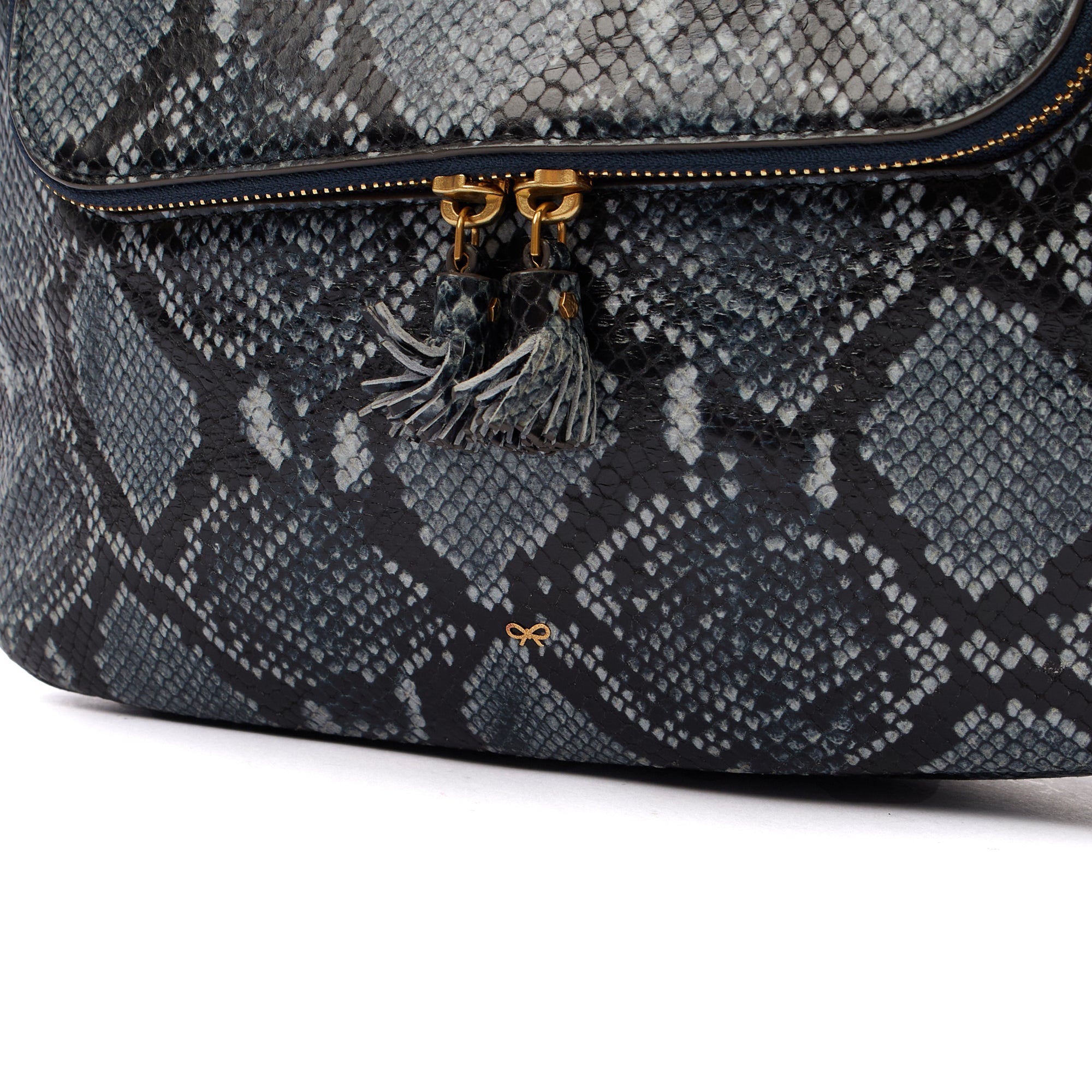 Anya Hindmarch Tote Shoulder Bag in Blue, Exotic Effect Leather — Alternate View 12