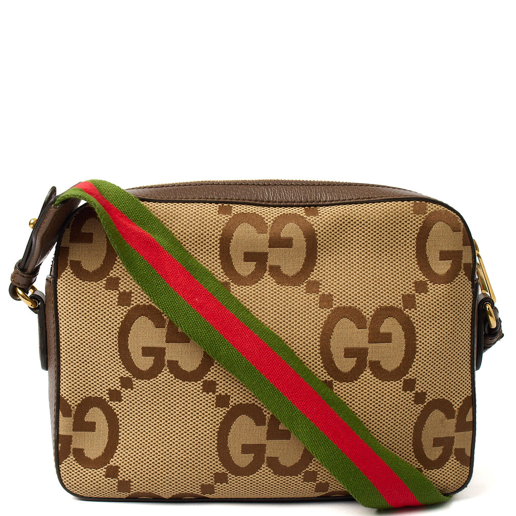 Gucci Cross Body Messenger in Brown, Fabric — Front View