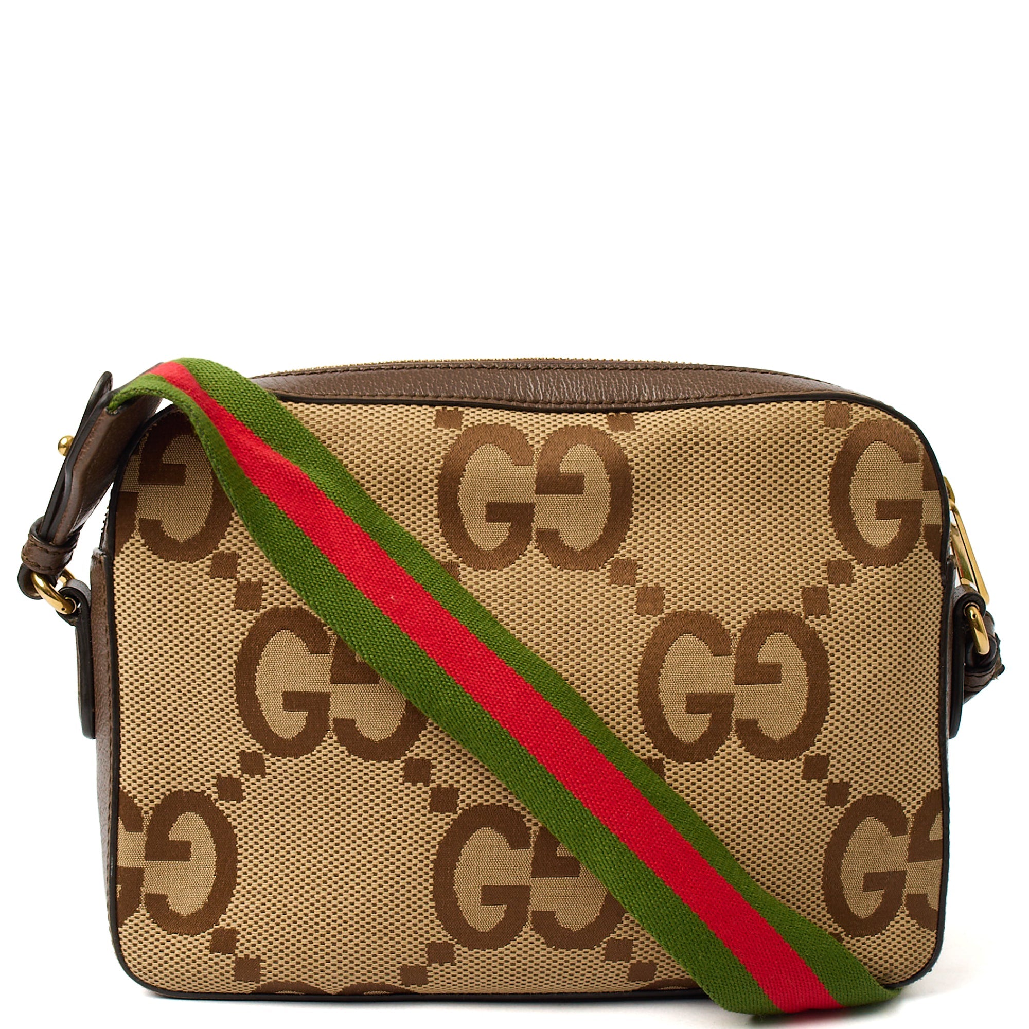 Gucci Cross Body Messenger in Brown, Fabric — Front View