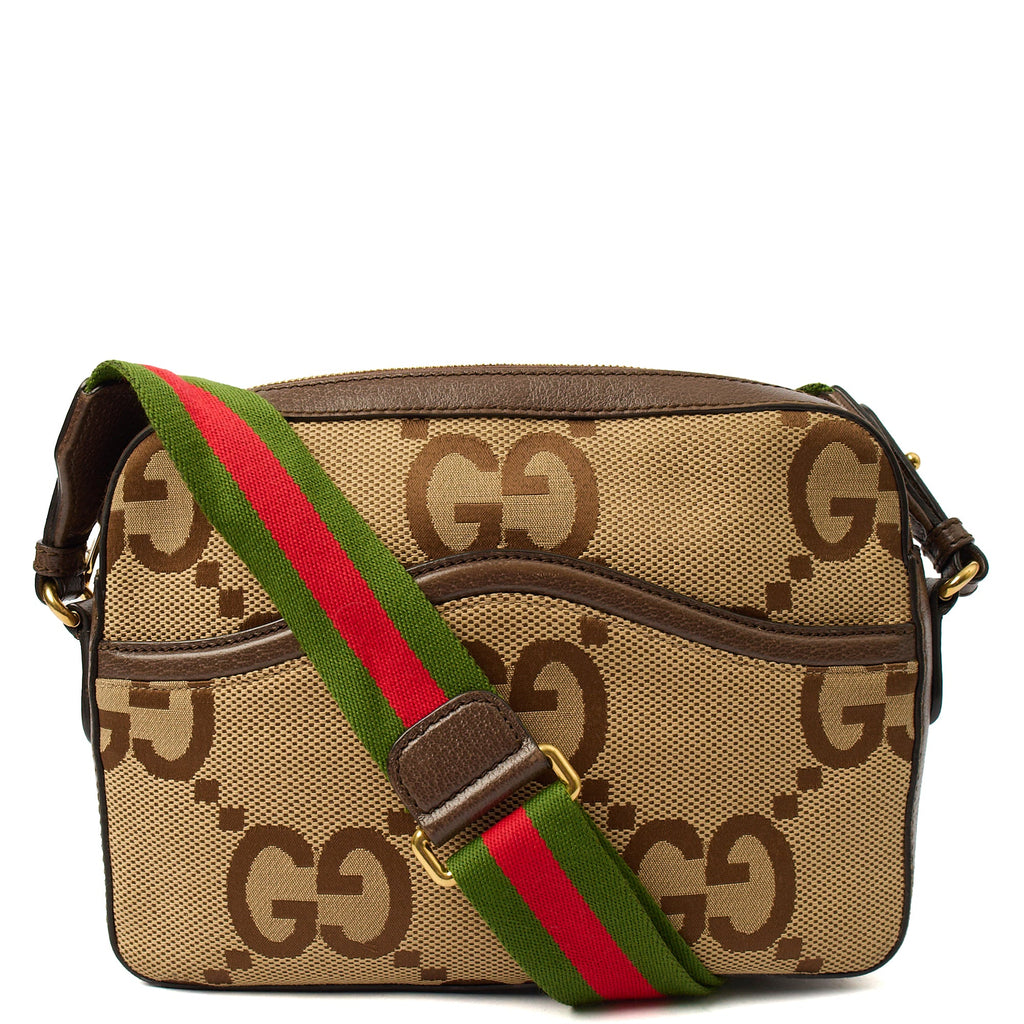 Gucci Cross Body Messenger in Brown, Fabric — Top View