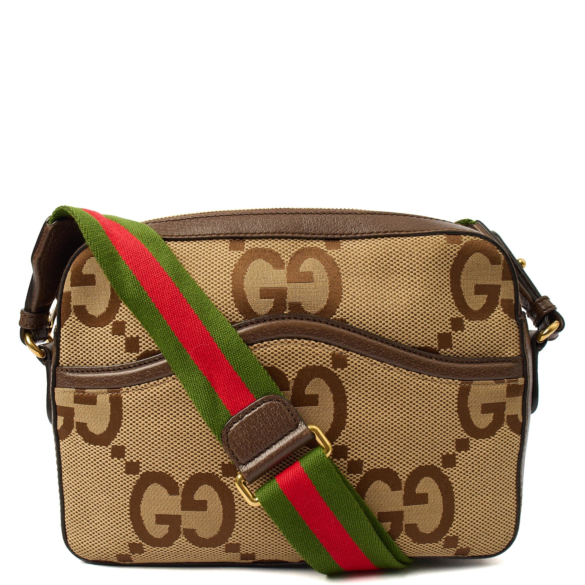 Gucci Cross Body Messenger in Brown, Fabric — Top View