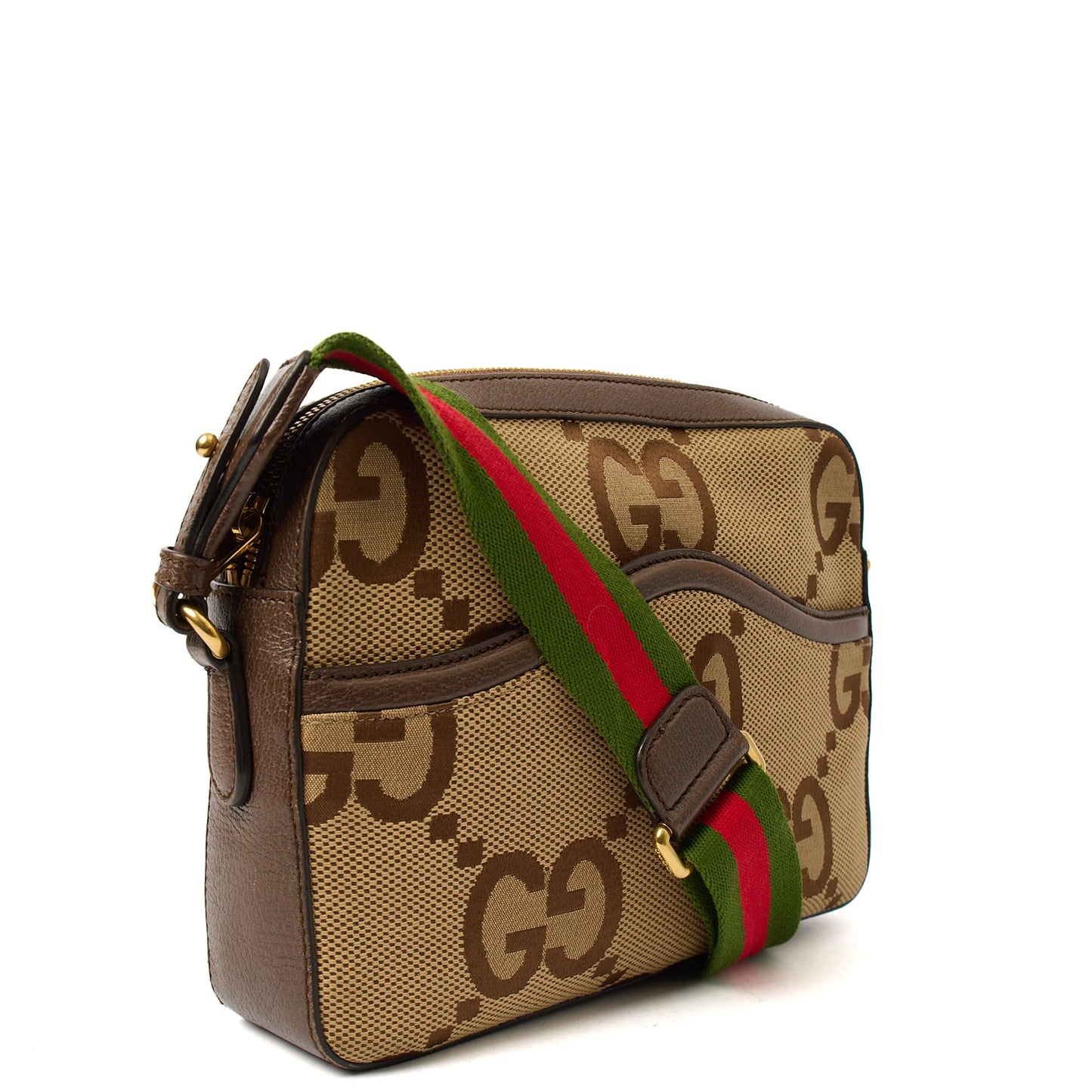 Gucci Cross Body Messenger in Brown, Fabric — Back View
