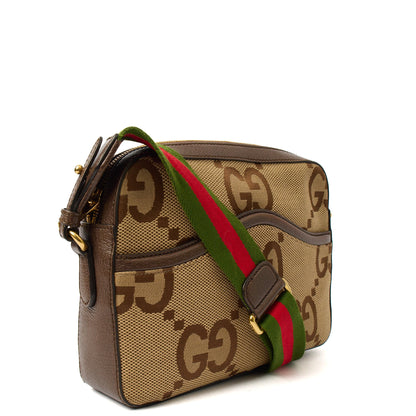 Gucci Cross Body Messenger in Brown, Fabric — Back View