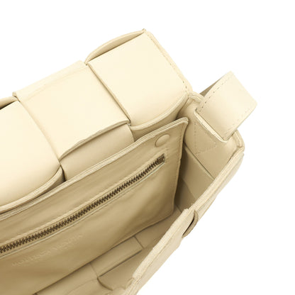 Bottega Veneta Cross Body Cassette in White, Intrecciato leather — Alternate View 17
