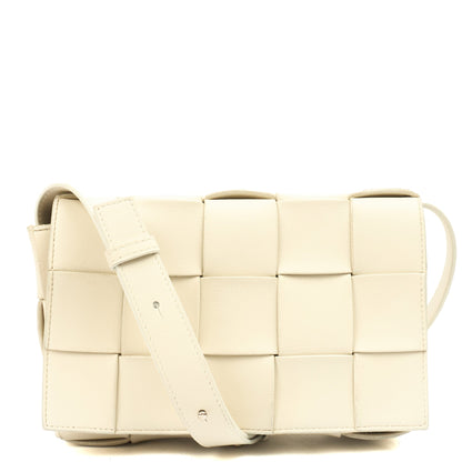 Bottega Veneta Cross Body Cassette in White, Intrecciato leather — Alternate View 13