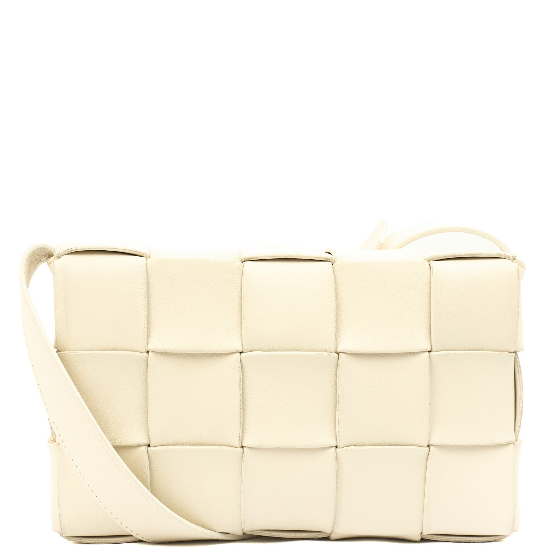 Bottega Veneta Cross Body Cassette in White, Intrecciato leather — Alternate View 9