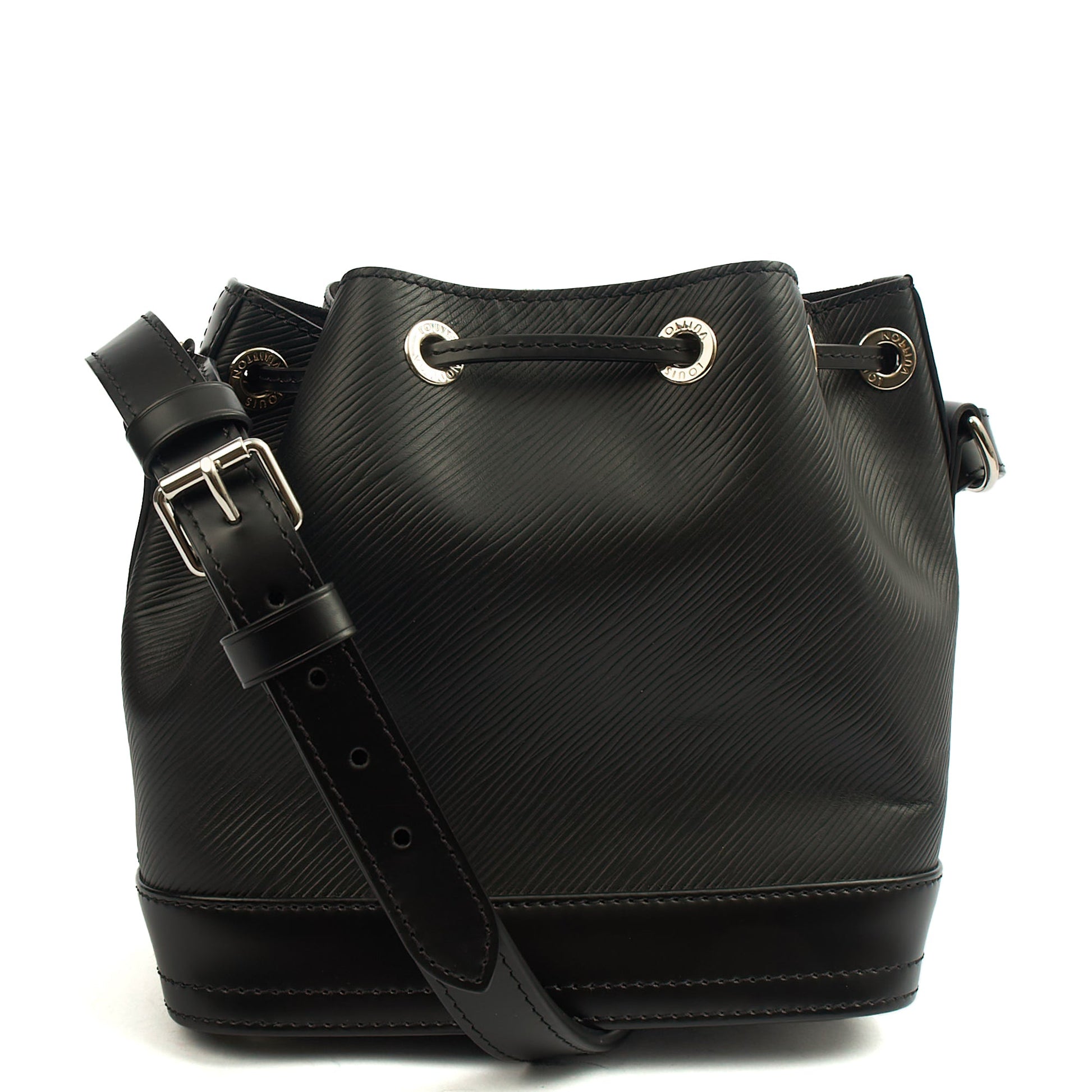Louis Vuitton Bucket Bag Noe BB in Black, Epi Leather — Back View