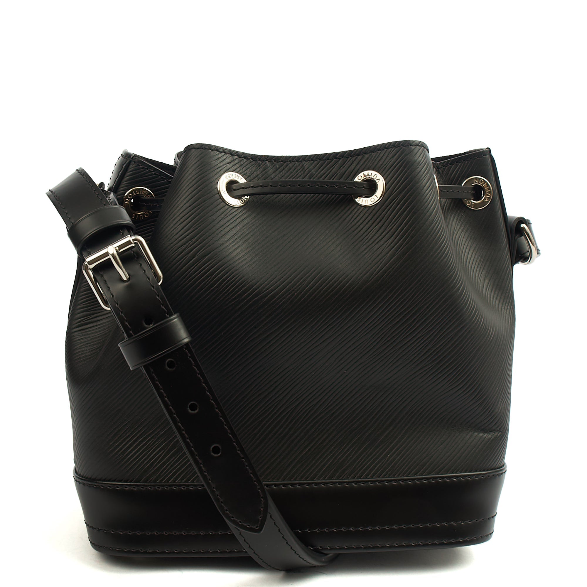 Louis Vuitton Bucket Bag Noe BB in Black, Epi Leather — Back View
