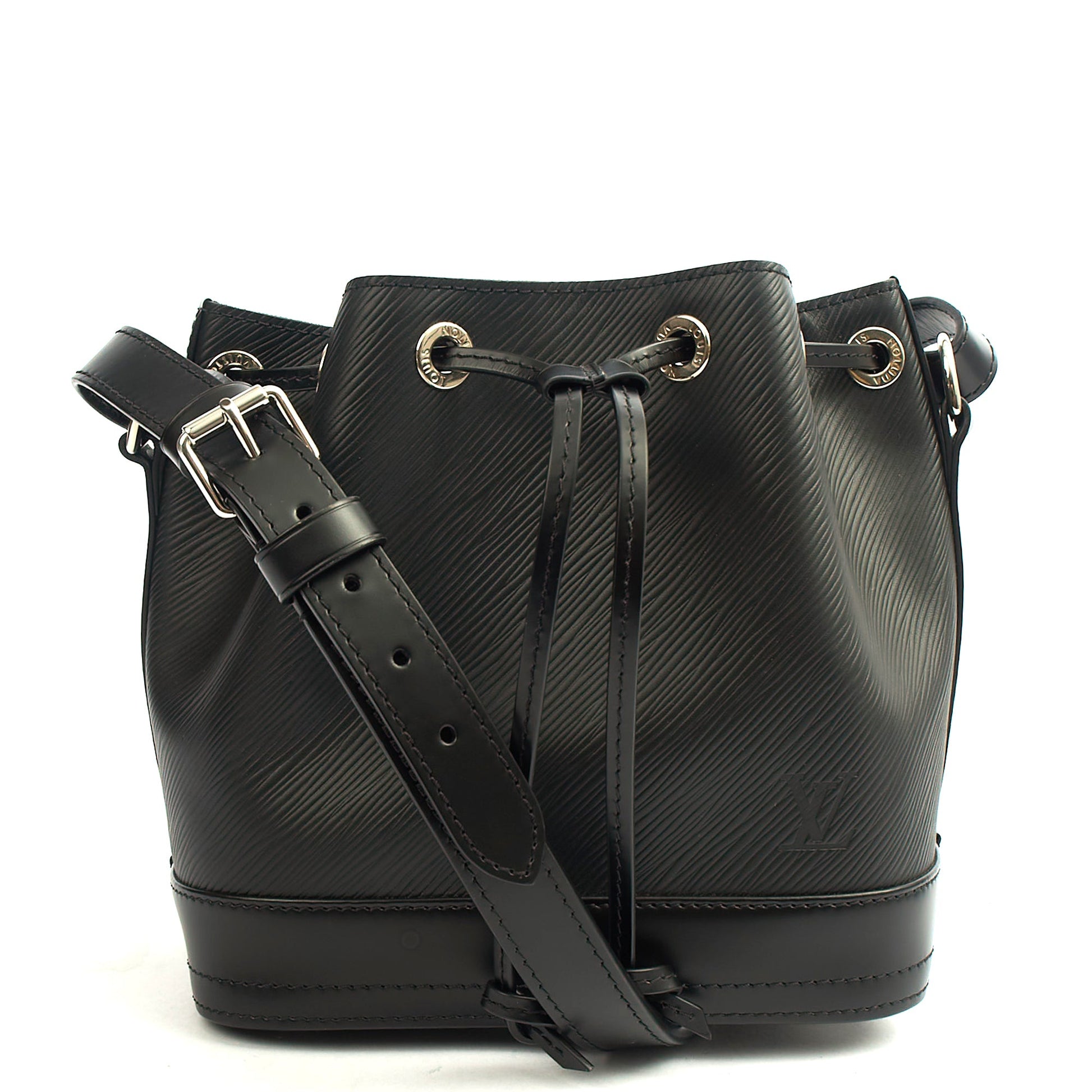 Louis Vuitton Bucket Bag Noe BB in Black, Epi Leather — Front View
