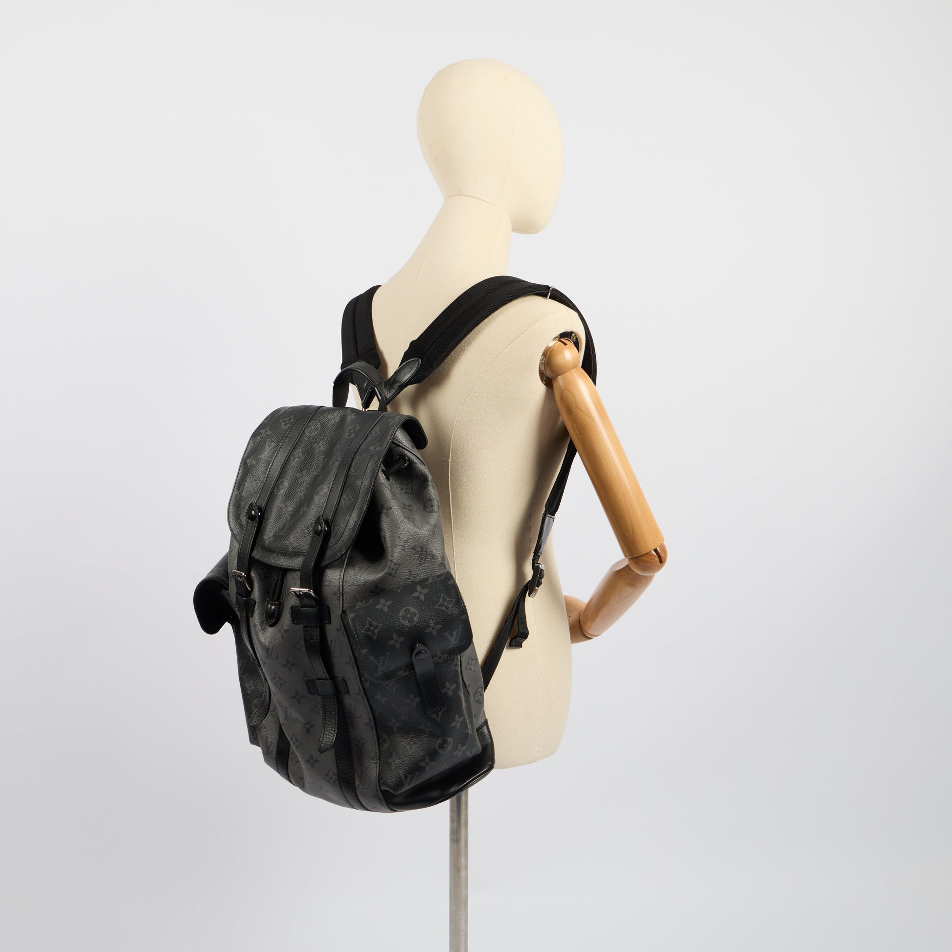 Louis Vuitton Backpack Christopher MM Backpack in Monogram Eclipse — Side View