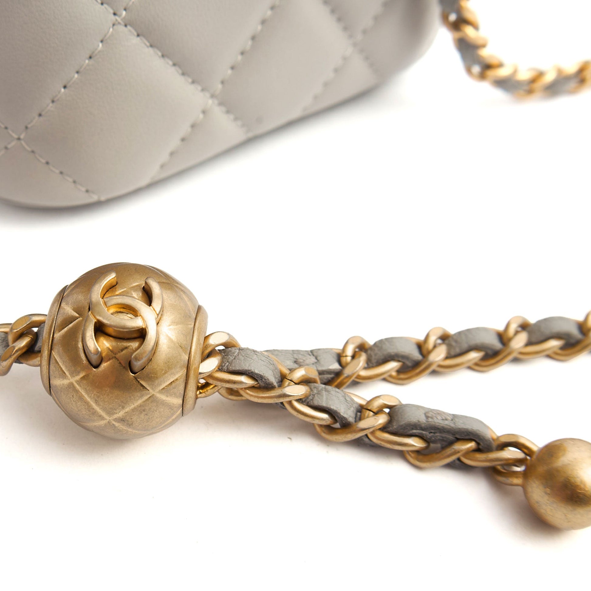 Chanel Cross Body Vanity Case - Mini in Grey, Lambskin Leather (GHW) — Lifestyle View
