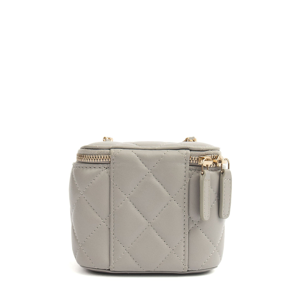 Chanel Cross Body Vanity Case - Mini in Grey, Lambskin Leather (GHW) — Alternate View 20